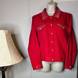 CHRISTINE ALEXANDER | RED DENIM | JEAN JACKET | MED